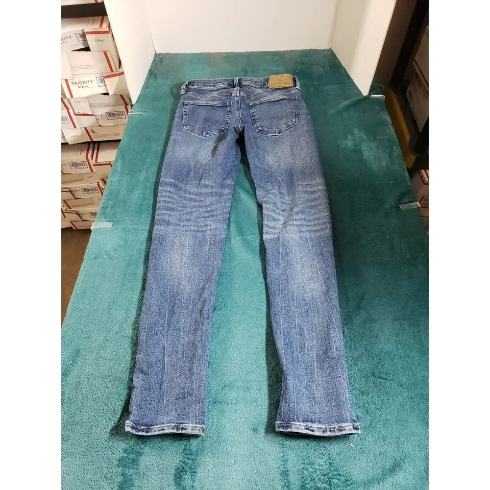 American Eagle Jeans Size 28x32 Mens Blue Pants Stretch Denim Mid Rise Skinny